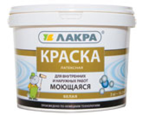 Краска латексная моющаяся ЛАКРА 14 кг.